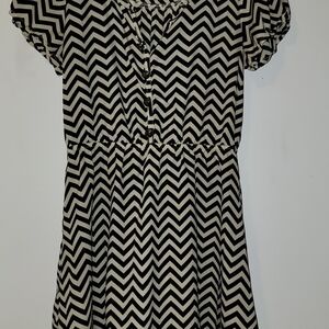 Rue21 Black and White Chevron Kids Dress